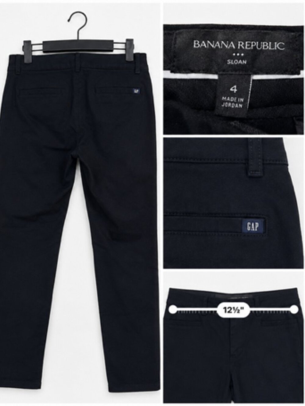 Banana Republic Sloan Black Stretch Pants – Women’s Size 4 – Classic Slim Career